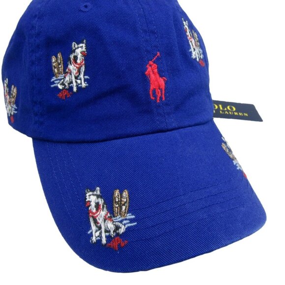 Polo Ralph Lauren Surf Huskies Baseball Hat Cap Blue Adjustable Fit NEW